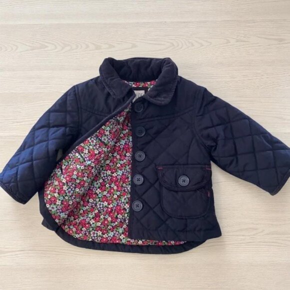 Baby Gap Navy Blue Quilted Corduroy Collar Jacket 6-12 Months - Picture 2 of 12